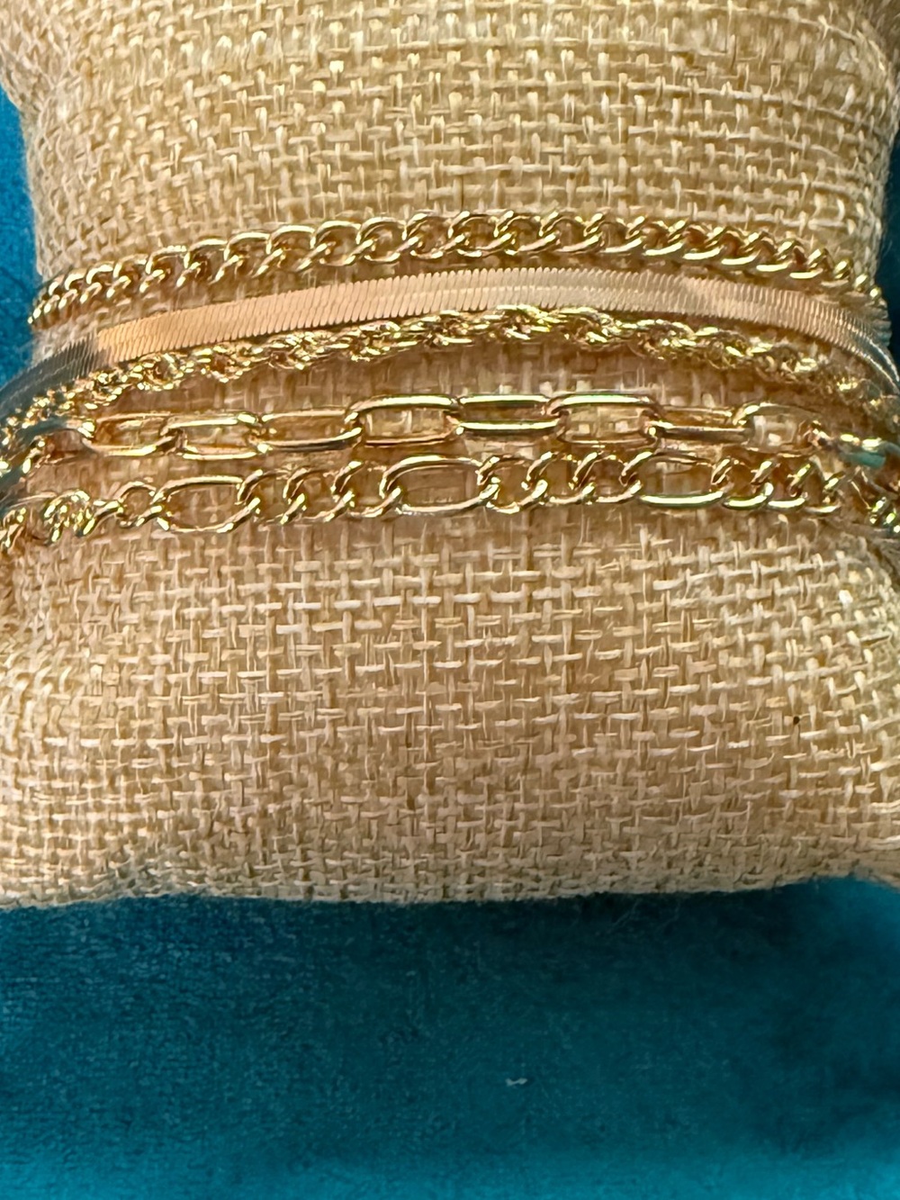 Gold Layered Chain Bracelet Stack Set Women’s Jewelry NEW